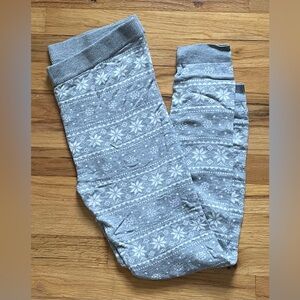 Esmara sweater snowflake leggings, grey/white, size large
